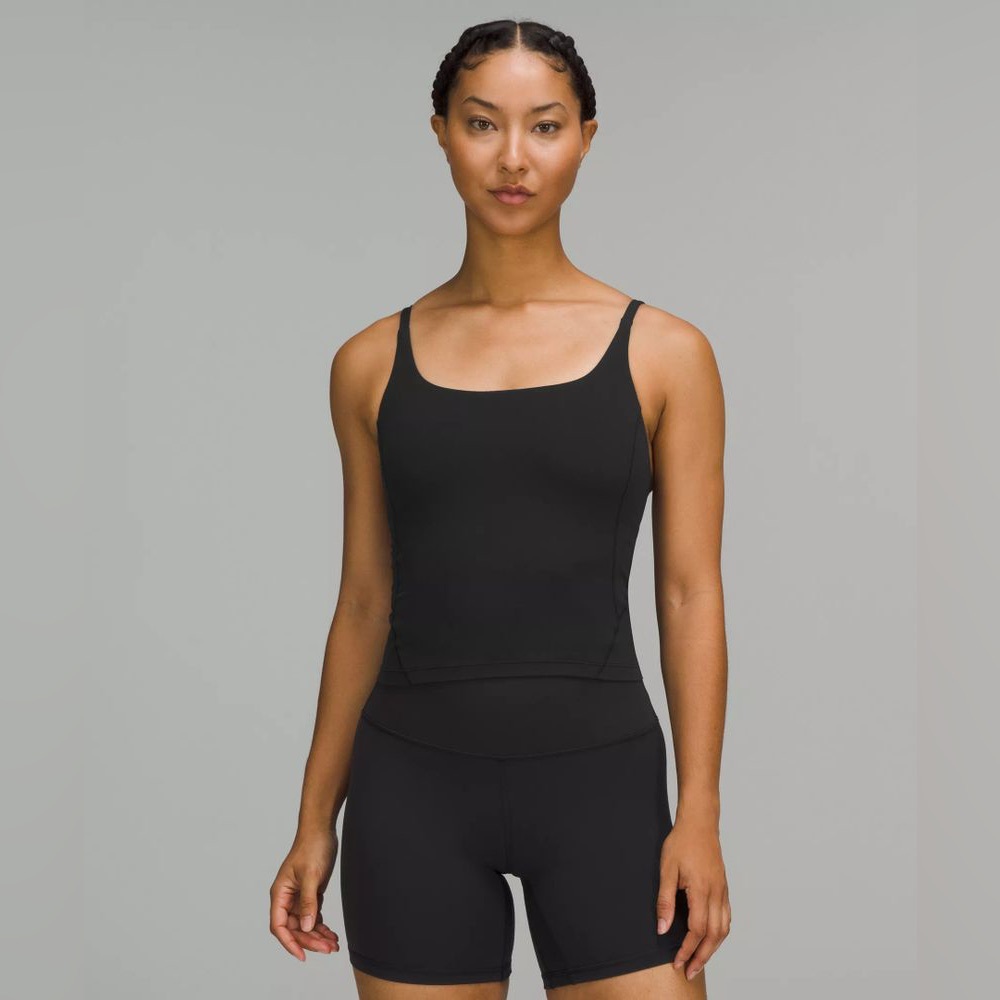 NWT Lululemon Strappy Nulu Shelf Tank Top in Black